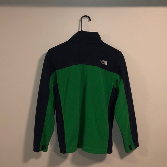 Kids North Face Jacket Green and Navy - Picture 2 of 3